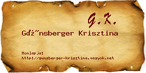 Günsberger Krisztina névjegykártya