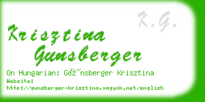 krisztina gunsberger business card